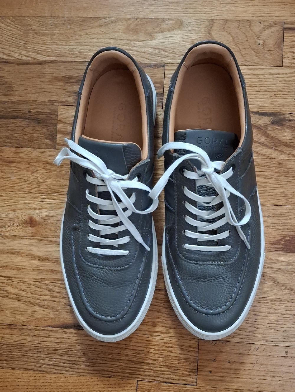 Goral Gray Leather Low-Top Sneakers - Men's Casual Shoes_1